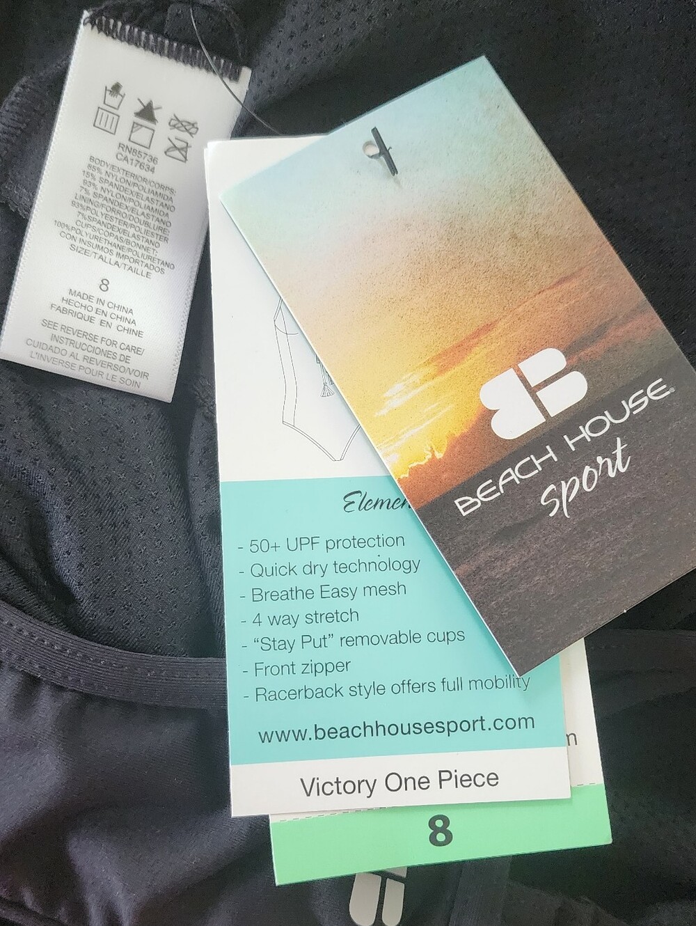 NWT Beach‎ House Sport Victory One Piece Swimsuit Size 8 Floral Zip Front - Picture 4 of 7